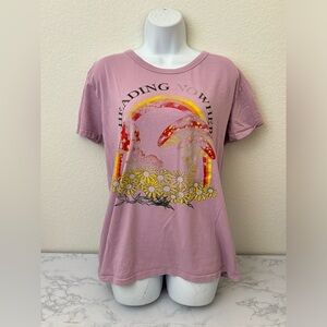 On Fire Short Sleeve T Shirt Womens 2X Plus Size Pink Reading Nowhere Te…​